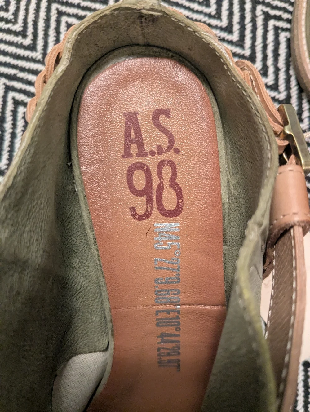 AS98 Clif Mules in sage green leather Size 39 8 8.5 - Picture 3 of 9